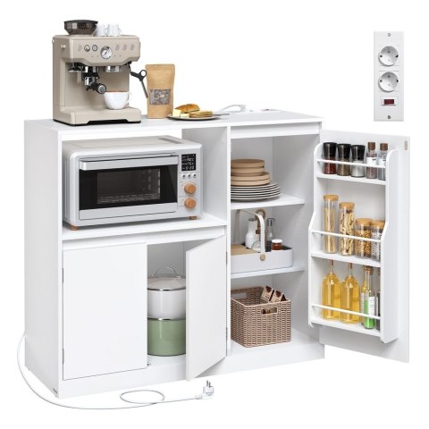 Custos Kollektion - Küchenschrank, Aufbewahrungsschrank, Sideboard mit Arbeitsplatte, Mikrowellenregal, mit 1 offenem Fach, 3 Tü