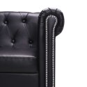  Sofa Chesterfield w kształcie litery L, sztuczna skóra, czarna Lumarko!