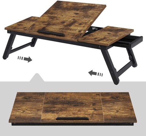 Stojak na laptopa z regulacją wysokości w stylu industrialnym, 71x35x23 cm
