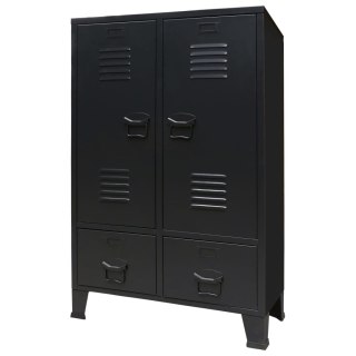  Metalowa szafa w industrialnym stylu, 67 x 35 x 107 cm, czarna Lumarko!