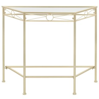  Stolik boczny w stylu vintage, metalowy, 87 x 34 x 73 cm, złoty Lumarko!
