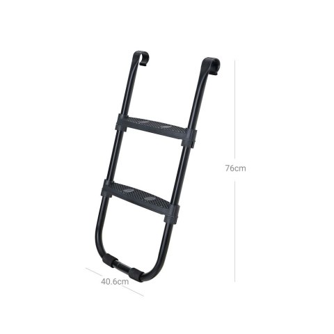 Drabinka do trampoliny antypoślizgowa z metalowym stelażem, 82, 5 x 40, 6 cm