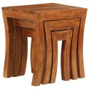  3 stoliki wsuwane pod siebie, drewno akacjowe, 50x35x50cm, brąz Lumarko!