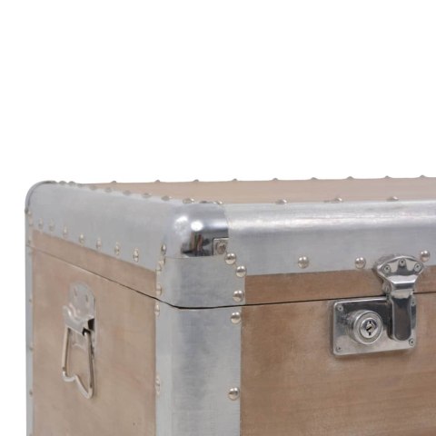  Skrzynia z litego drewna jodłowego, 91 x 52 x 40 cm, brązowa Lumarko!