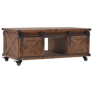  Stolik kawowy z litego drewno jodłowego, 91x51x38 cm, brązowy Lumarko!