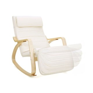Relaksujący Fotel Bujany Sunlounger Z Regulowanym Podnóżkiem Maksymalne Obciążenie: 150 Kg Beżowy Lyy10m Lumarko!