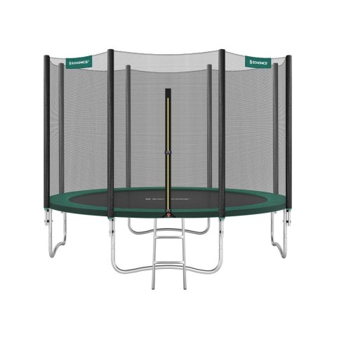 Trampolina z wyściełanymi drążkami z siatki zabezpieczającej, Zielony, 366cm