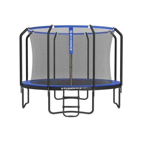 Okrągła trampolina ogrodowa z siatką zabezpieczającą, Ciemnozielony, 366cm