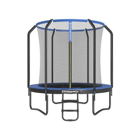 Okrągła trampolina ogrodowa z siatką zabezpieczającą, Ciemnozielony, 366cm