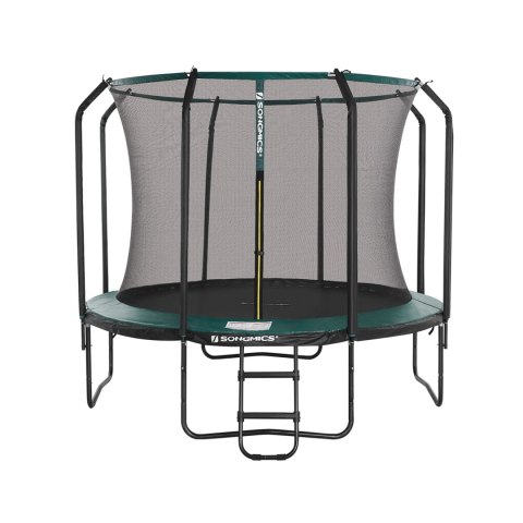 Trampolina z wyściełanymi drążkami z siatki zabezpieczającej, Zielony, 366cm