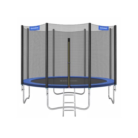 Trampolina z wyściełanymi drążkami z siatki zabezpieczającej, Zielony, 366cm