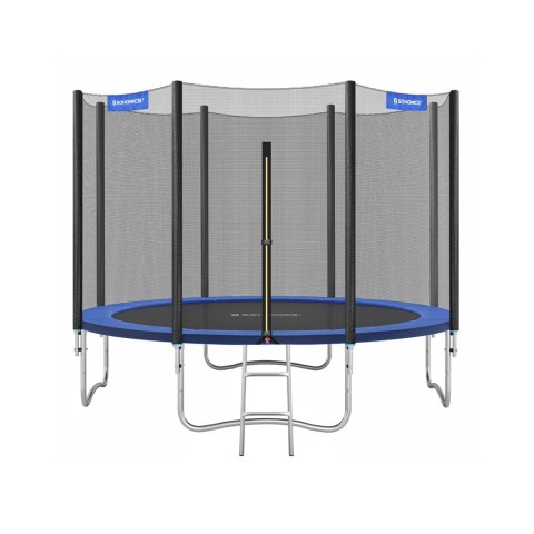 Trampolina z wyściełanymi drążkami z siatki zabezpieczającej, Zielony, 366cm