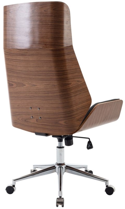 Fotel biurowy Breda ekoskóra walnut/czarny