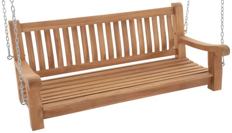 Huśtawka ogrodowa Joyce 150 cm teakowa z armlehkami