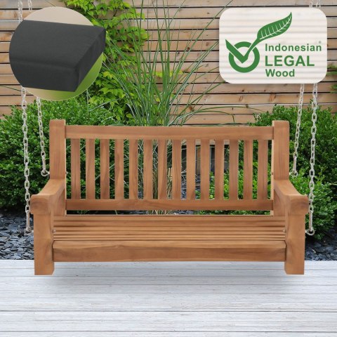 Huśtawka ogrodowa Joyce z poduszką 120 cm teak