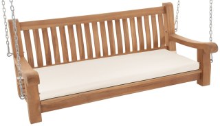 Huśtawka ogrodowa Joyce z poduszką 150 cm kremowa teak