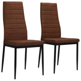  Krzesła stołowe, 2 szt., brązowe, tkanina Lumarko!