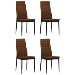 Krzesła stołowe, 4 szt., brązowe, tkanina Lumarko!