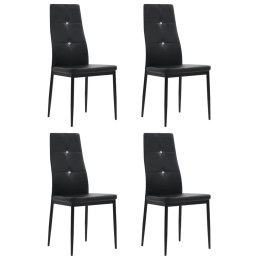  Krzesła stołowe, 4 szt., czarne, sztuczna skóra Lumarko!