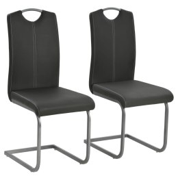  Krzesła stołowe, wspornikowe, 2 szt., szare, sztuczna skóra Lumarko!