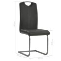  Krzesła stołowe, wspornikowe, 4 szt., szare, sztuczna skóra Lumarko!