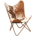  Krzesło motyl, brązowo-białe, naturalna kozia skóra Lumarko!