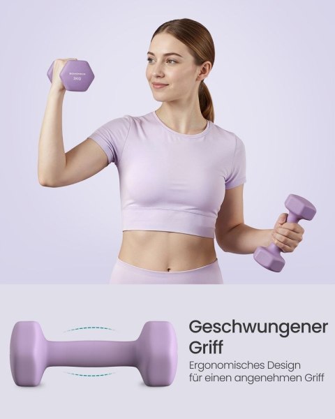 Zestaw hantli z stojakiem 2 x 1 kg 2 x 3 kg 2 x 5 kg seeblau königsviolett blassblau