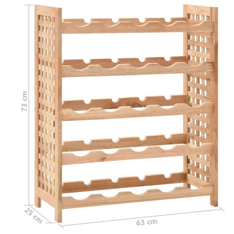  Stojak na 25 butelek wina, lite drewno orzechowe, 63x25x73 cm Lumarko!