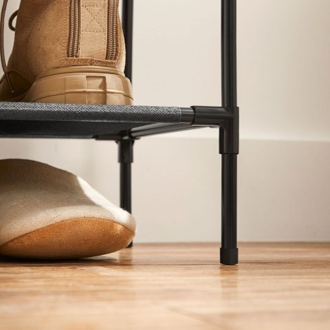 Półka na buty z 4 półkami, stojak na buty, schowek na buty, metalowa rama, półki z włókniny, do przedpokoju, sypialni, salonu, 4