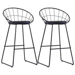 Lumarko Krzesła barowe, 2 szt., czarne, sztuczna skóra