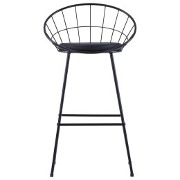 Lumarko Krzesła barowe, 2 szt., czarne, sztuczna skóra