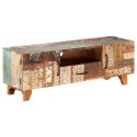  Ręcznie rzeźbiona szafka pod TV, 120x30x40 cm, drewno odzyskane Lumarko!
