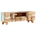  Ręcznie rzeźbiona szafka pod TV, 120x30x40 cm, drewno odzyskane Lumarko!