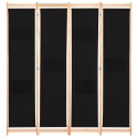  Parawan 4-panelowy, czarny, 160x170x4 cm, tkanina Lumarko!