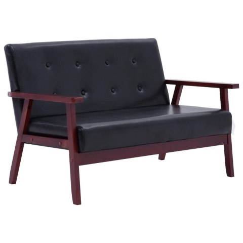  2-osobowa sofa, czarna, sztuczna skóra Lumarko!