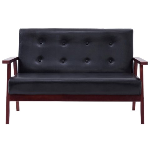  2-osobowa sofa, czarna, sztuczna skóra Lumarko!