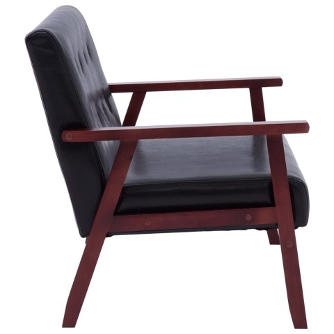  2-osobowa sofa, czarna, sztuczna skóra Lumarko!