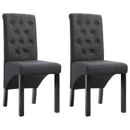 Krzesła stołowe, 2 szt., ciemnoszare, tapicerowane tkaniną Lumarko!