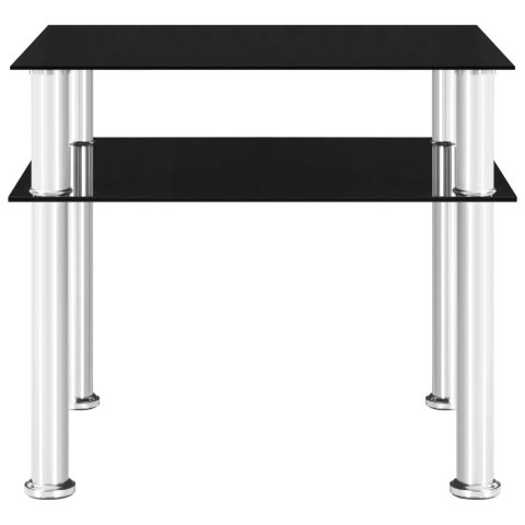  Stolik boczny, czarny, 45x50x45 cm, hartowane szkło Lumarko!