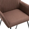  Krzesła do jadalni, 2 szt., brązowe, tapicerowane tkaniną Lumarko!