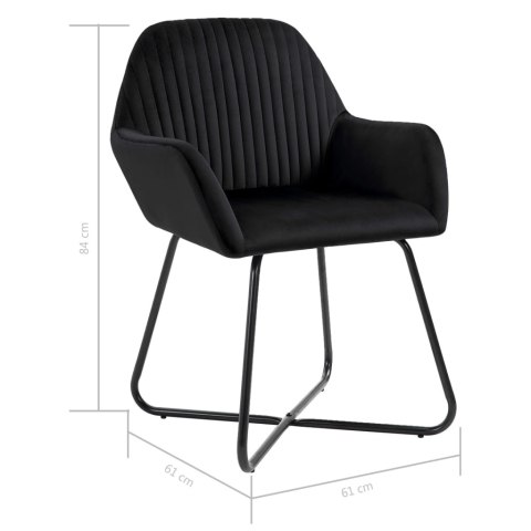  Krzesła do jadalni, 2 szt., czarne, aksamit Lumarko!