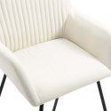  Krzesła do jadalni, 2 szt., kremowe, tapicerowane tkaniną Lumarko!