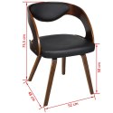  Krzesła stołowe, 4 szt., brązowe, gięte drewno i sztuczna skóra Lumarko!