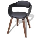  Krzesła stołowe, 2 szt., czarne, gięte drewno i sztuczna skóra Lumarko!