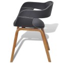  Krzesła stołowe, 2 szt., czarne, gięte drewno i sztuczna skóra Lumarko!