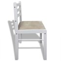  Krzesła stołowe, 6 szt., białe, lite drewno i aksamit Lumarko!