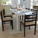  Krzesła stołowe, 6 szt., brązowe, lite drewno i aksamit Lumarko!