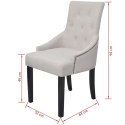  Krzesła stołowe, 6 szt., kremowe, tkanina Lumarko!
