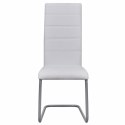  Krzesła stołowe, wspornikowe, 6 szt., białe, sztuczna skóra Lumarko!