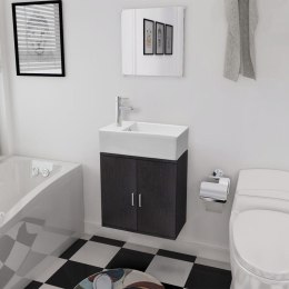  Trzyelementowy zestaw do łazienki z umywalką, czarny Lumarko!